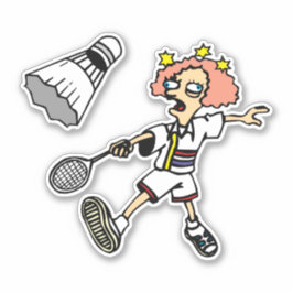 Badminton Girl Anpassningsbar-cut Vinyl Sticker Klistermärken