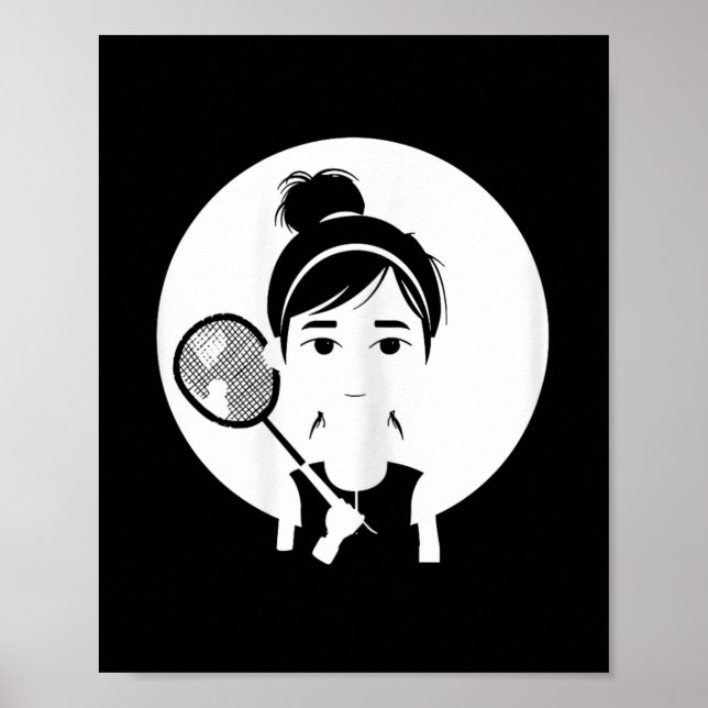 Badminton Girl Shuttle Player for Girls Poster (Framsidan)