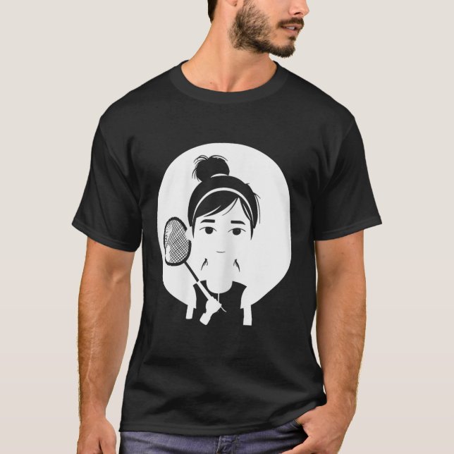 Badminton Girl Shuttle Player For Girls  T Shirt (Framsida)