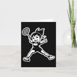 Badminton Girl Tecknad Shuttle Player Kort