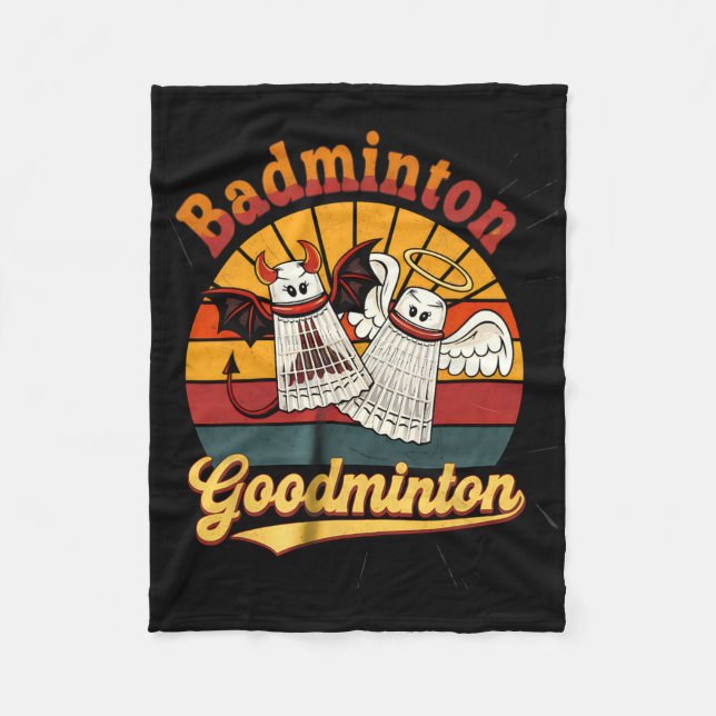 Badminton Goodminton Funny Sports Humor Fleecefilt (Framsidan)