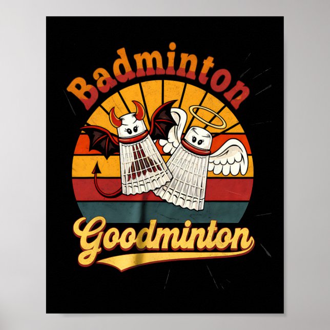 Badminton Goodminton Funny Sports Humor Poster (Framsidan)