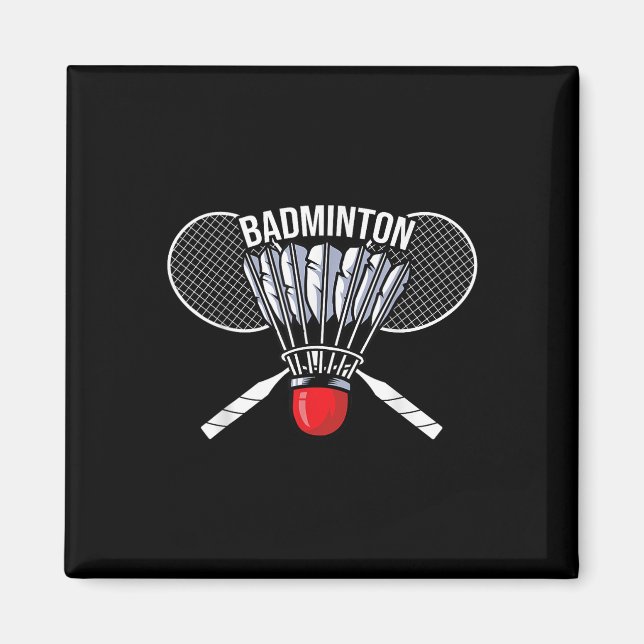 Badminton Grafik Badminton Spelare Shuttle Sport  Magnet (Framsidan)