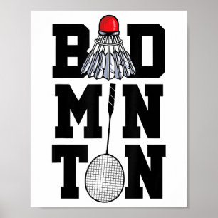Badminton Grafik Badminton Spelare Shuttle Sport Poster