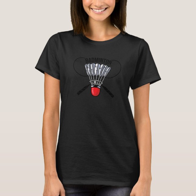 Badminton Grafik Badmintonspelare Fjäderboll Spo T Shirt (Framsida)