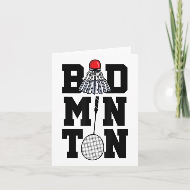 Badminton Grafik Badmintonspelare Shuttle Sport  Kort (Framsida)