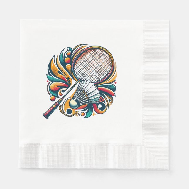 Badminton Grafik Pappersservett (Framsidan)