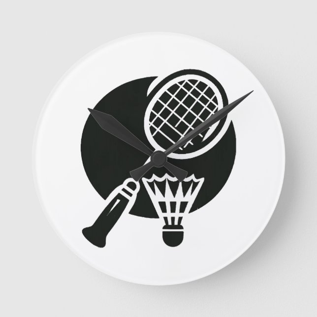 Badminton Grafik Rund Klocka (Framsida)