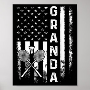 Badminton Granda American Flagga Vintage jul X Poster