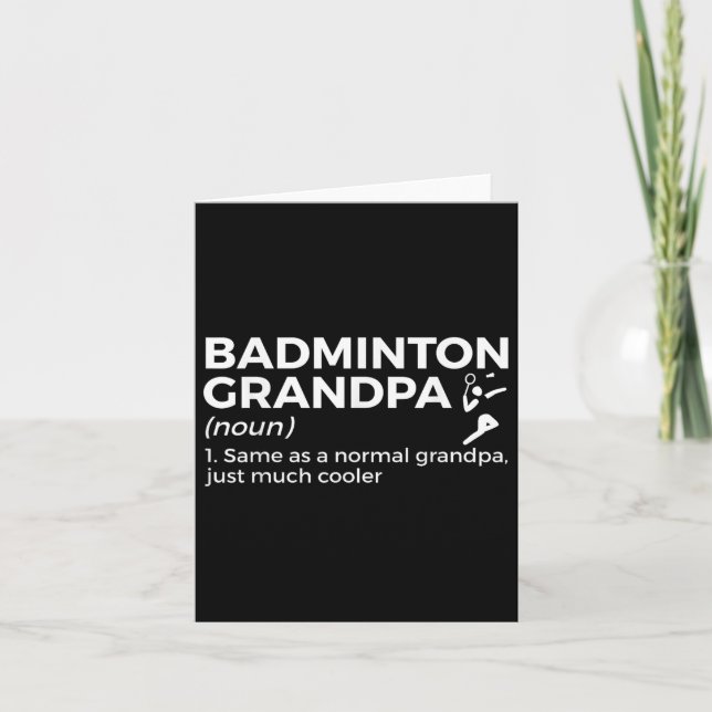 Badminton Grandpa Definition Funny Badminton Playe Kort (Framsida)