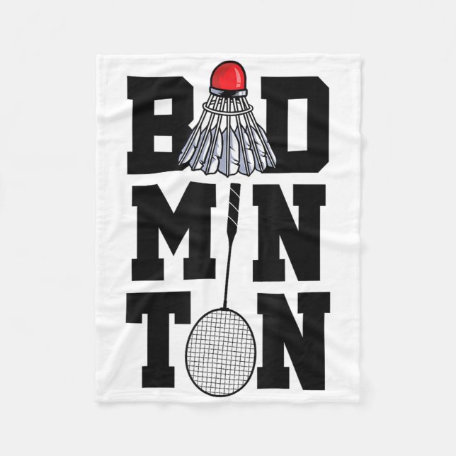 Badminton Graphic Badminton Player Shuttle Sports Fleecefilt (Framsidan)