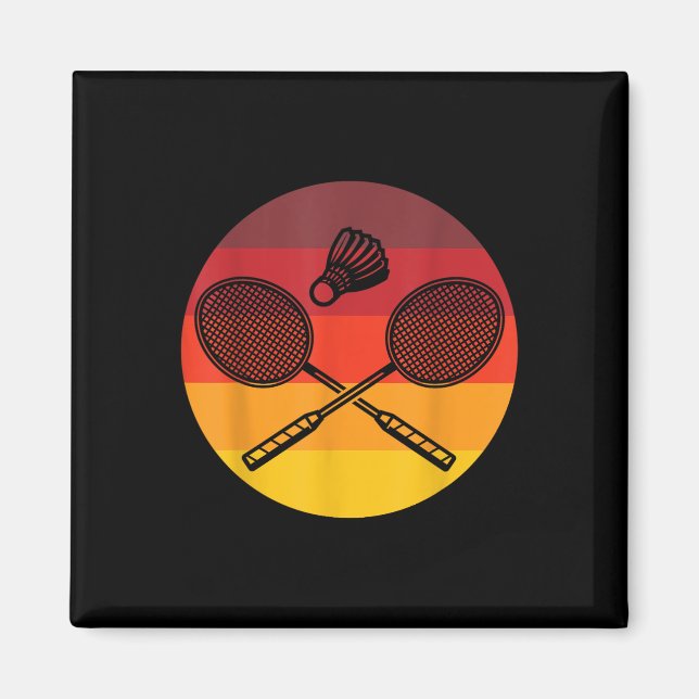 Badminton Graphic Badminton Player Shuttle Sports Magnet (Framsidan)