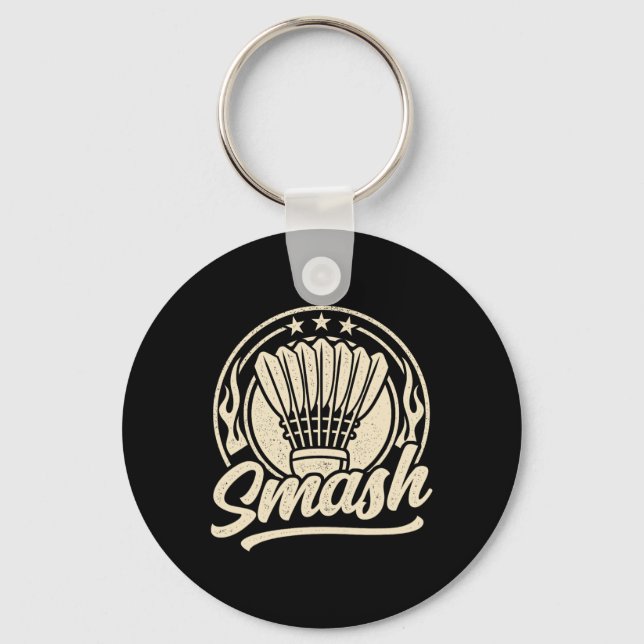 Badminton Graphic Badminton Player Shuttle Sports Nyckelring (Framsida)