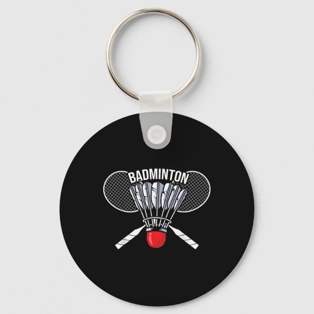 Badminton Graphic Badminton Player Shuttle Sports Nyckelring (Framsida)