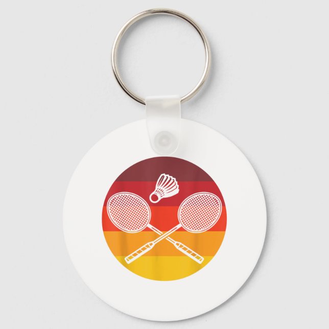 Badminton Graphic Badminton Player Shuttle Sports Nyckelring (Framsida)