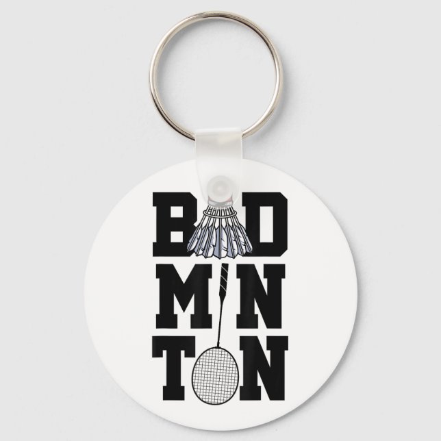 Badminton Graphic Badminton Player Shuttle Sports Nyckelring (Framsida)
