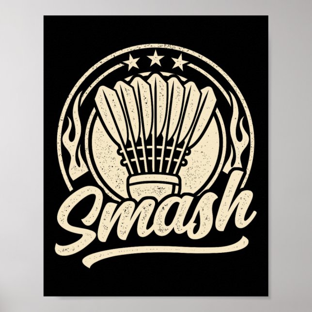 Badminton Graphic Badminton Player Shuttle Sports Poster (Framsidan)