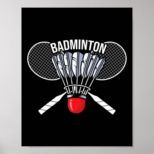 Badminton Graphic Badminton Player Shuttle Sports Poster (Framsidan)