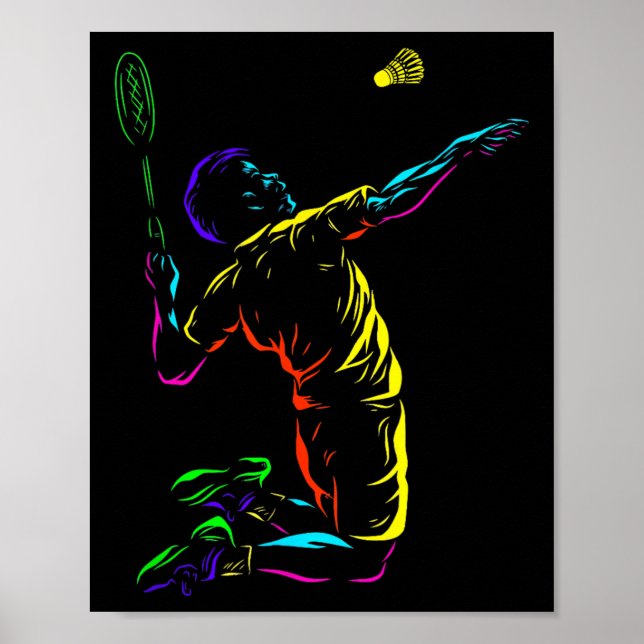 Badminton Graphic Badminton Player Shuttle Sports Poster (Framsidan)