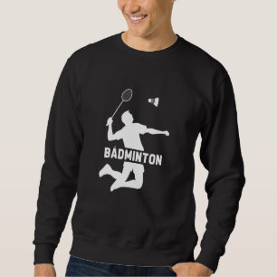 Badminton Graphic Badminton Player Shuttlecock Spo Lång Ärmad Tröja