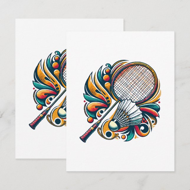 Badminton Graphic Tilläggskort (Fram/baksida)
