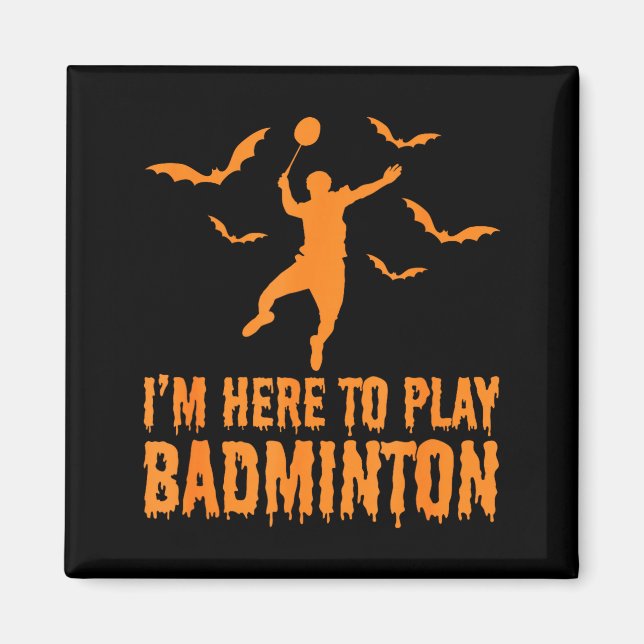 Badminton Halloween Kuslig Badminton  Magnet (Framsidan)
