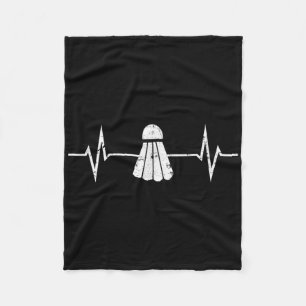 Badminton Heartbeat T-shirt Grunge Present Spelare Fleecefilt