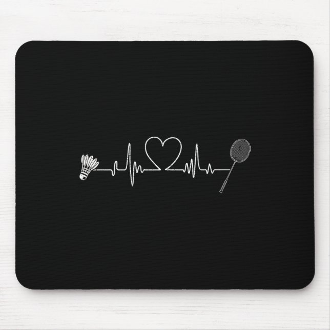 Badminton Heartslag Funny Badminton Musmatta (Framsidan)