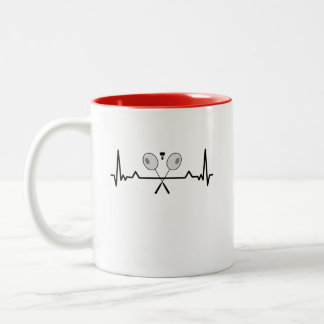 Badminton Heartslag Gift Mamma Pappa Två-Tonad Mugg