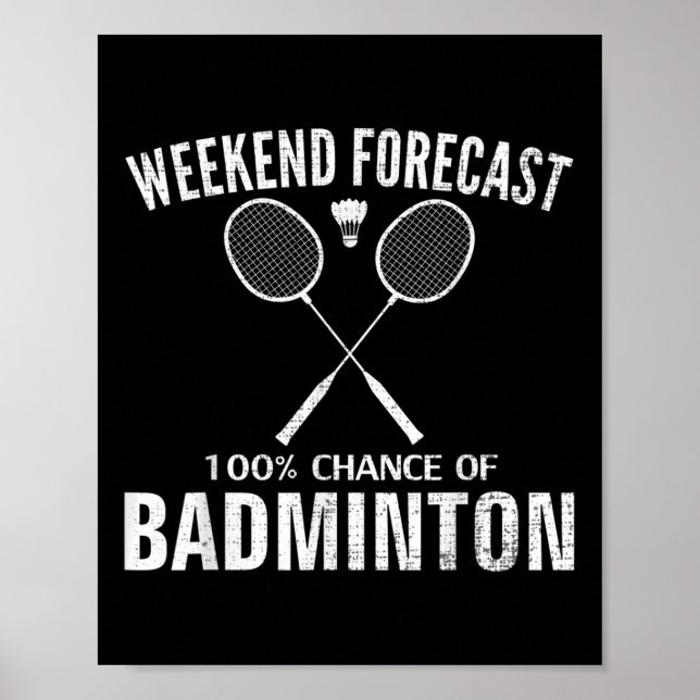 Badminton-helgprognos Rollig Badminton-spelare  Poster (Framsidan)