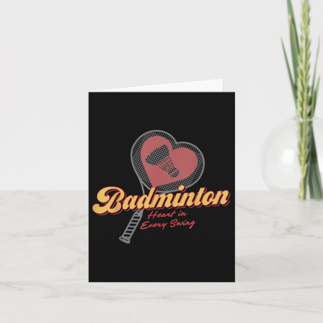 Badminton Hjärta I Varje Sväng Design  Kort (Framsida)