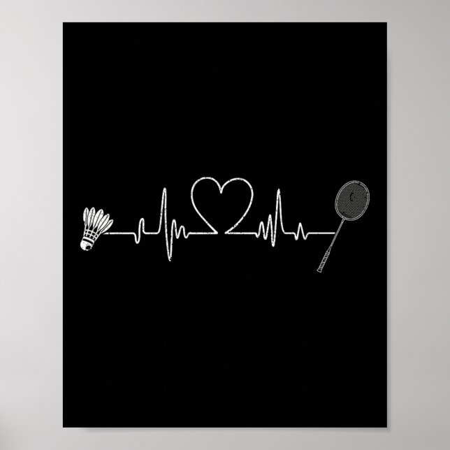 Badminton Hjärtslag Rolig Badminton  Poster (Framsidan)