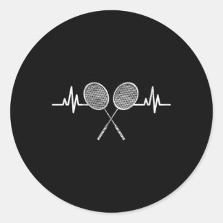 Badminton Hjärtslag Sportentusiaster Sportiga Pojk Runt Klistermärke