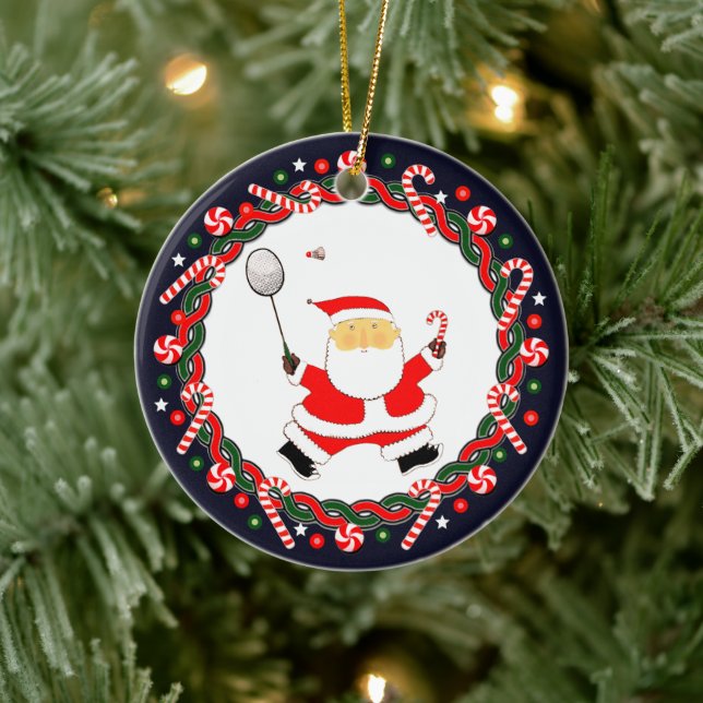 Badminton Holiday Present Keramisk Ornament (Träd)