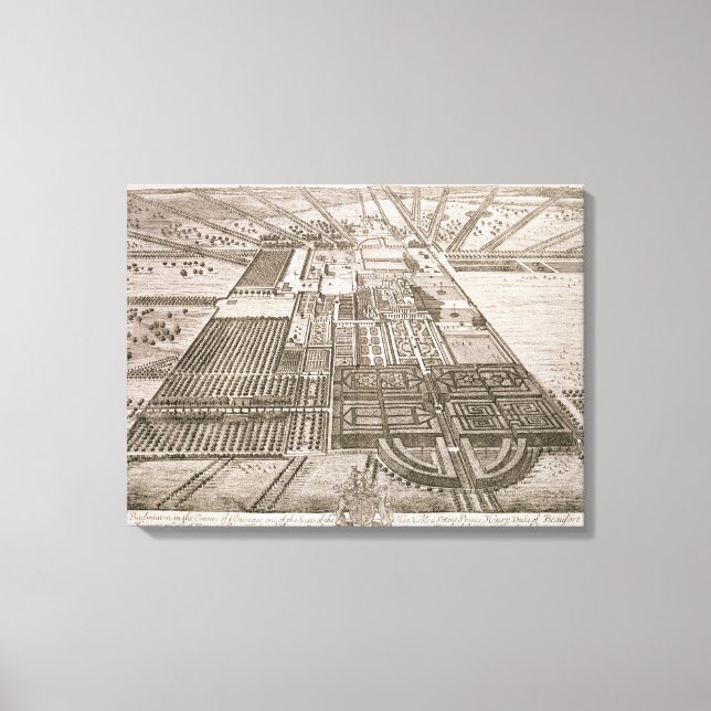 Badminton House i Gloucester County, engra Canvastryck (Framsida)