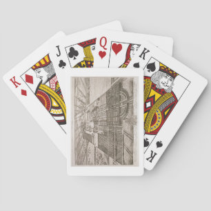 Badminton House i Gloucester County, engra Spel Kort