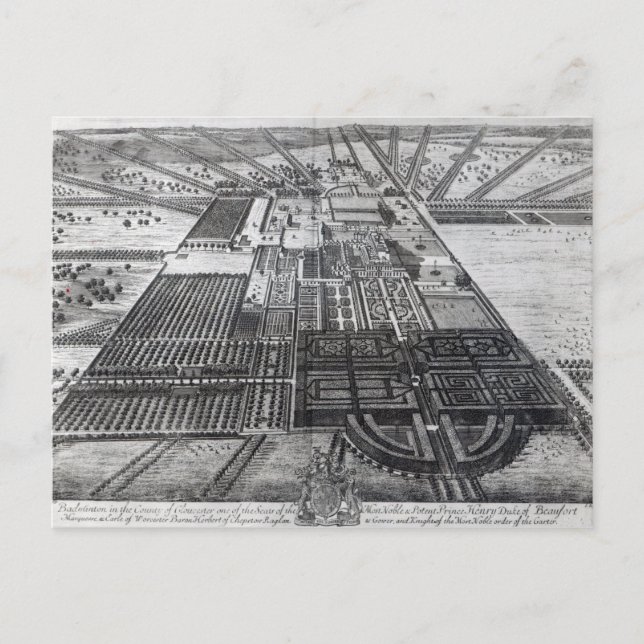 Badminton House i Gloucester County Vykort (Framsida)