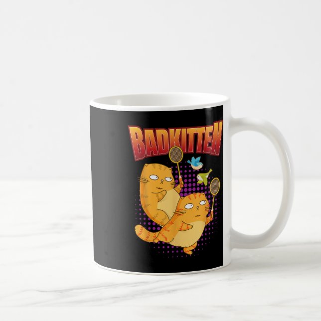 Badminton I Badkitten Cat i Badminton Racket Shutt Kaffemugg (Höger)