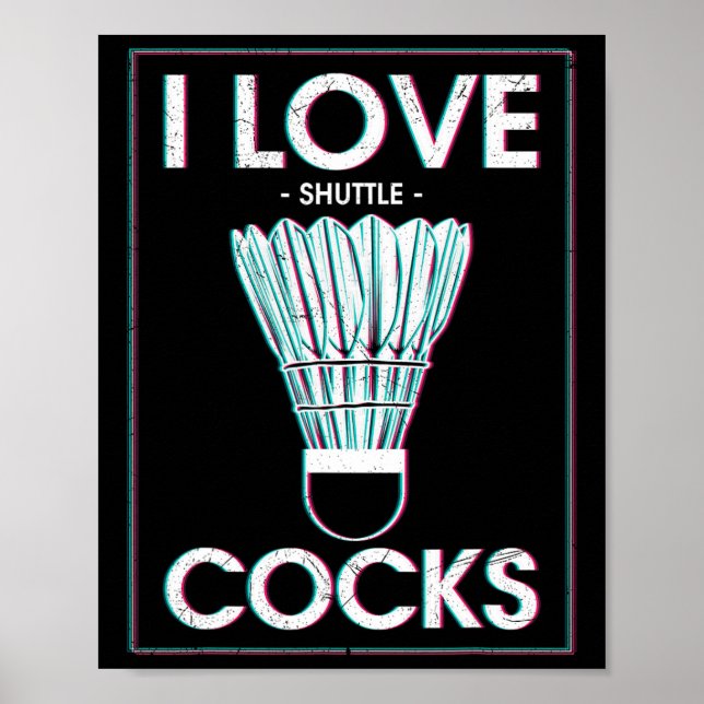 Badminton I Kärlek S Badminton Badminton Player Poster (Framsidan)