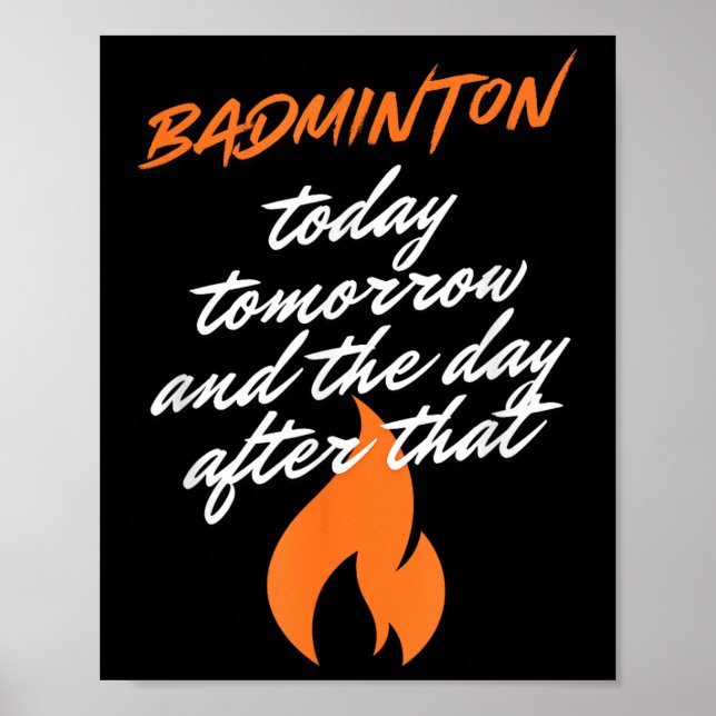 Badminton Idag I morgon Dagen Efter Racket Shuttle Poster (Framsidan)