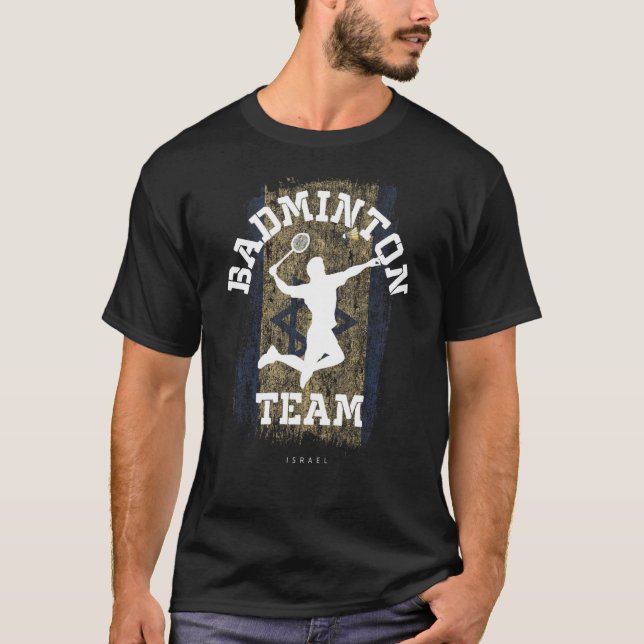 Badminton Israel Net Games Player Badminton T Shirt (Framsida)
