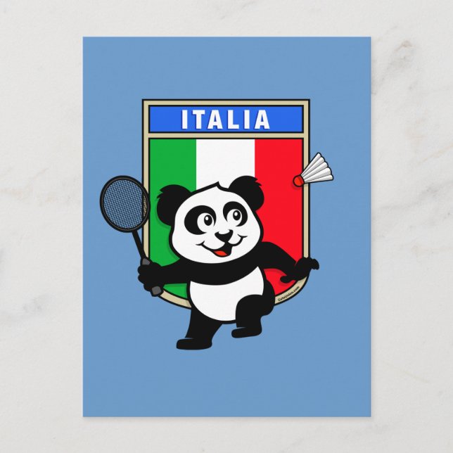 Badminton Italien Panda Vykort (Framsida)