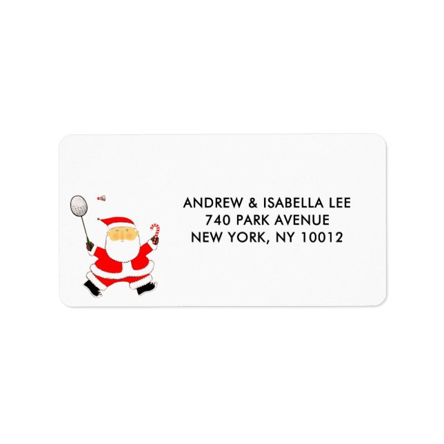 Badminton jul holiday label adressetikett (Framsidan)