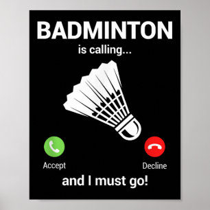 Badminton kallar badmintonälskare Rolig badminton Poster