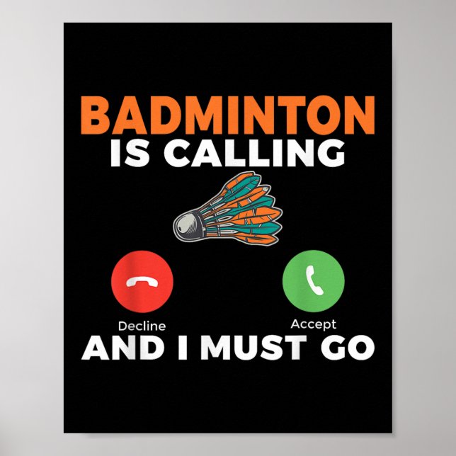 Badminton kallar och jag måste gå Badminton  Poster (Framsidan)