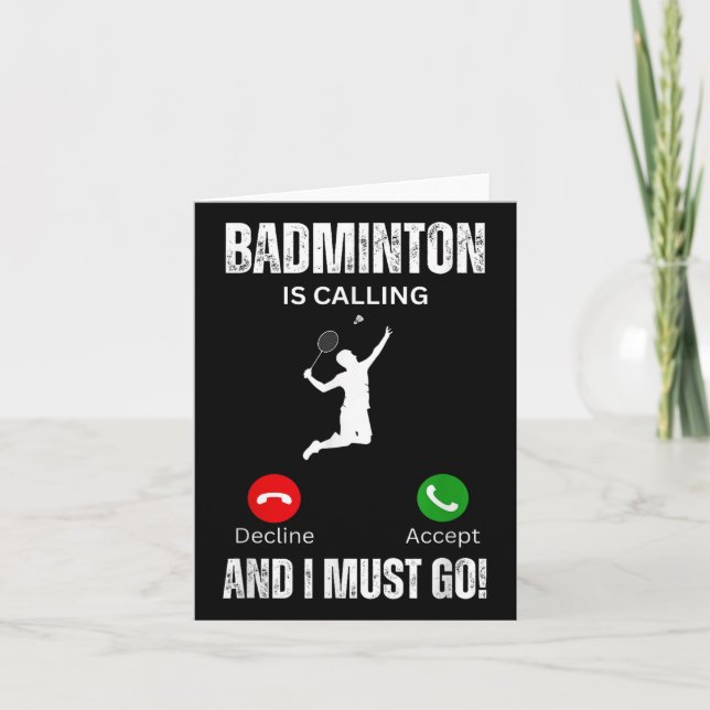 Badminton kallar och jag måste gå  kort (Framsida)