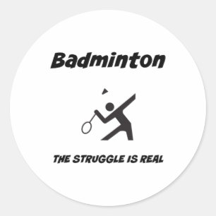 Badminton-kampen är verkligen roligt. runt klistermärke
