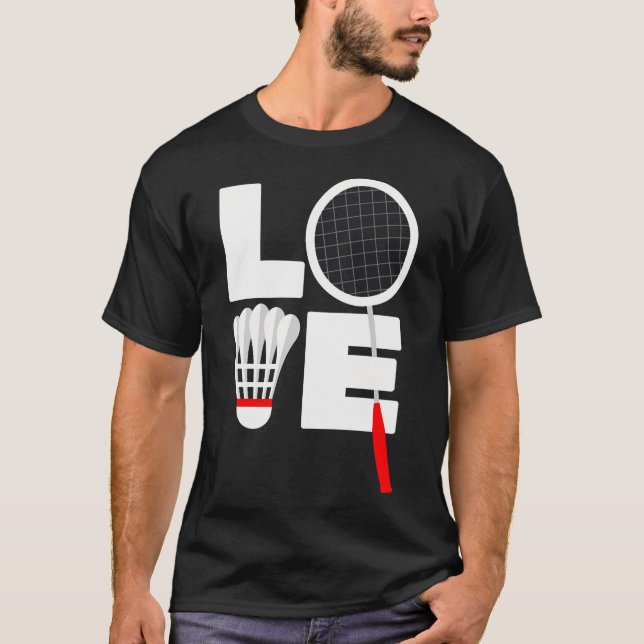 Badminton Kärlek T Shirt (Framsida)
