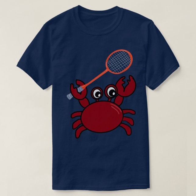 Badminton Kawaiii krab T T Shirt (Design framsida)