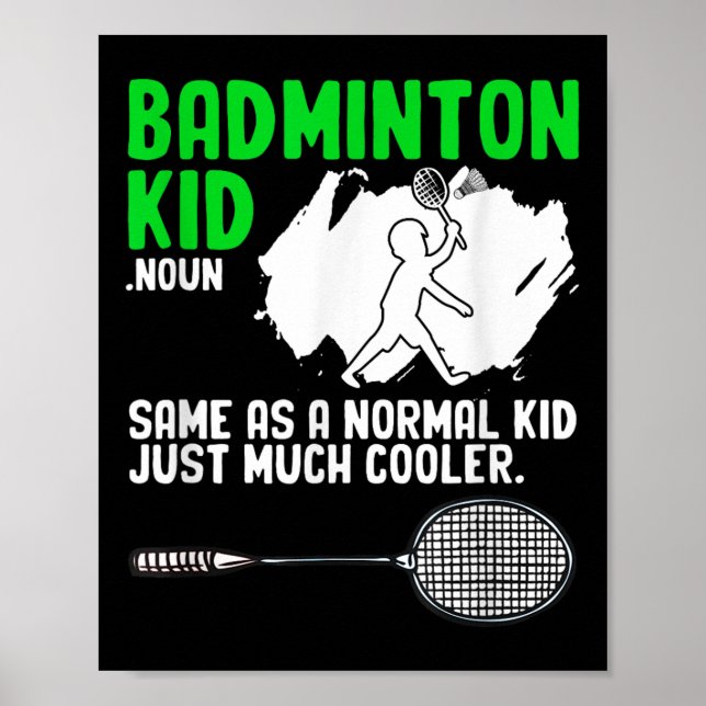 Badminton Kid Racket Shuttle Hobby Badminton Playe Poster (Framsidan)